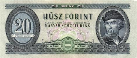 1980. 20Ft (3x) egymás utáni sorszámmal T:I-