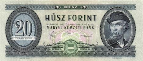 1980. 20Ft (3x) egymás utáni sorszámmal T:I-