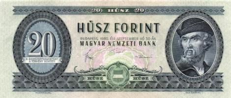 1980. 20Ft (3x) kettő egymás utáni sorszámmal T:I-