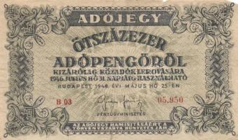 1946. 500.000AP (20x) T:II,II-,III