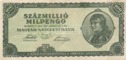 1945-46. 100P-1.000.000.000MP , összesen 14db különféle bankjegy T:II,II-,III
