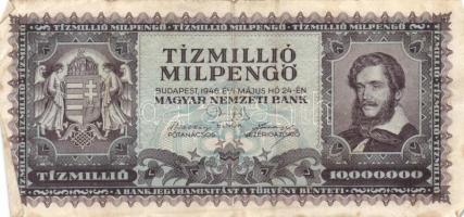 1945-46. 100P-1.000.000.000MP , összesen 14db különféle bankjegy T:II,II-,III