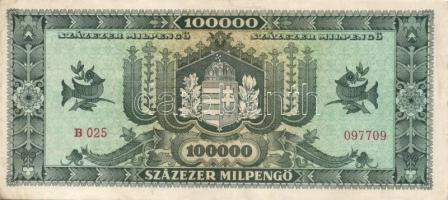 1945-46. 100P-1.000.000.000MP , összesen 14db különféle bankjegy T:II,II-,III