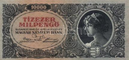 1945-46. 100P-1.000.000.000MP , összesen 14db különféle bankjegy T:II,II-,III