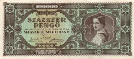 1945-46. 100P-1.000.000.000MP , összesen 14db különféle bankjegy T:II,II-,III