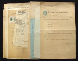 1890-1945 18 db okmány illetékbélyegekkel