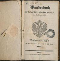 1827 Német-cseh nyelvű vándorkönyv egy bejegyzéssel / wander-book