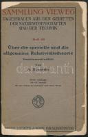 1921 Einstein általános relativitáselmélet német nyelven. Sérült. / 1921 Einstein Theory of Universal Relativity in German. Damaged