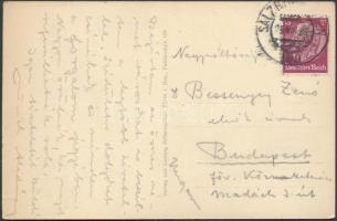 1938 Münnich Aladár építész saját kézzel írt levelezőlapja Németországi tanulmányútjáról