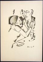 Molnár C Pál (1894-1981): Kis szériás ofszet-karton, 21x29 cm