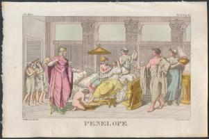 1820 G. Carattoni: Penelope. színezett fametszet / colored wood-engraving 23x15 cm