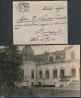 Abonyi Ajtay kastélyról készült fotó 11x17cm és egy Ajtai Sándornak címzett levél 1913-ból