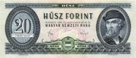 1980. 20Ft (2x) egymás utáni sorszámmal T:II