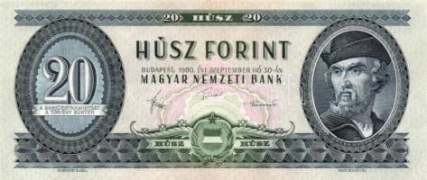 1980. 20Ft (2x) egymás utáni sorszámmal T:II