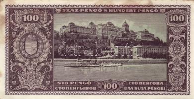 1945. 100P (3x) egymás utáni sorszámmal T:hajtatlanok, csak a széleken égési nyomok (II-)