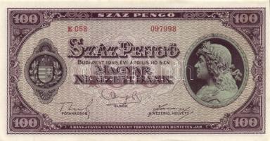 1945. 100P (2x) egymás utáni sorszámmal T:I-