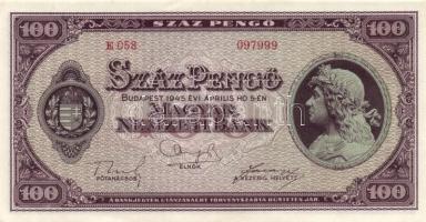 1945. 100P (2x) egymás utáni sorszámmal T:I-