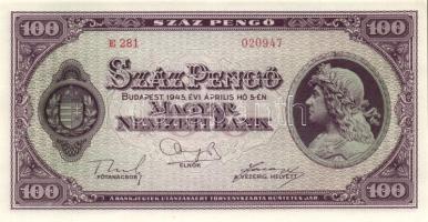 1945. 100P (5x) egymás utáni sorszámmal T:I-