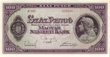 1945. 100P (5x) egymás utáni sorszámmal T:I-