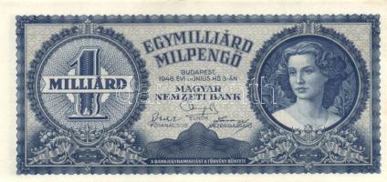 1946. 1.000.000.000MP (3x) eltérő színváltozatok T:I,I-