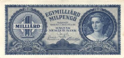 1946. 1.000.000.000MP (3x) eltérő színváltozatok T:I,I-