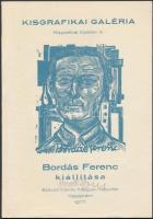 1977 Bordás Ferenc kiállítási katalógusa teljes műjegyzékkel, dedikált példány