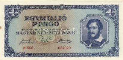 1945. 1.000.000P (2x) egymás utáni sorszámmal T:I,I-(kis folt)