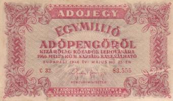 1946. 1.000.000AP fordított címer és hátlapi "amelyeknek" szöveggel! T:III