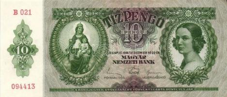 1936. 10P (3x) egymás utáni sorszámokkal T:I