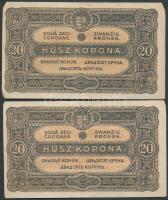 1920. 20K (2x) egymás utáni sorszámmal T:II