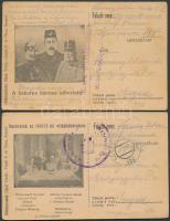 1915  2db I. világháborús illusztrált tábori postalap