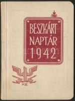 1943 BESZKÁRT naptár menetrendekkel szép állapotban