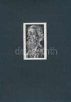 Szász Endre (1926-2003): Portré, fametszet-papír, jelzés nélkül, paszpartuban 21x30cm