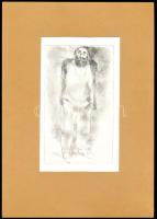 Szász Endre (1926-2003): Férfi, rézkarc-papír, jelzés nélkül, paszpartuban 21x30cm