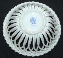 Kézzel festett Apponyi-mintás jelzett sorszámozott áttört Herendi porcelán kosárka / Handpainted num...