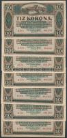 1920. 10K (7x) megegyező sorozatból, közeli sorszámúak is T:II,II-