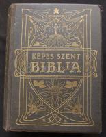 Biblia - Képes Szent Biblia azaz Istennek Ó és Új Testamentumában foglaltatott egész Szentirás. Magyar nyelvre fordította: Károli Gáspár. Szerk. Tóthfalusi József. Bp. 1908, Hermann. Egészoldalas és szövegközti képekkel gazdagon illusztrált. Kiadói, szecessziós ornamensekkel díszített, aranyozott egészvászon kötésben. Kitöltetlen. Egy két kopással a sarkakon