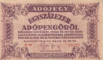1946. 100.000AP (3x) mind különféle típus + 1.000.000AP T:I,II,III