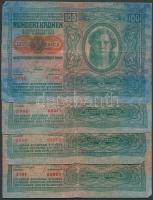 1912. 100K piros vízszintes "Deutschösterreich" felülnyomással (8x) T:III