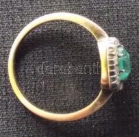 XIX. sz.-i 14K antik arany (Au) gyűrű brazil smaragddal / 
XIX. century antique 14ct gold ring with ...