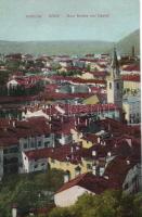 Dalmácia - 7 db régi városképes lap, közte egy Abbazia panorámalap