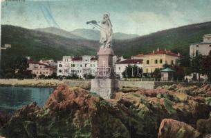 Dalmácia - 7 db régi városképes lap, közte egy Abbazia panorámalap