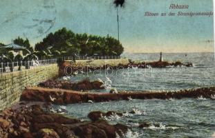 Dalmácia - 7 db régi városképes lap, közte egy Abbazia panorámalap