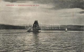 Dalmácia - 7 db régi városképes lap, közte egy Abbazia panorámalap