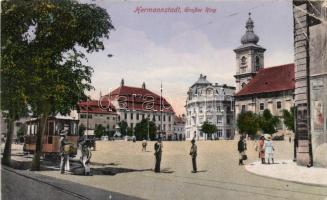 Nagyszeben main square, tram (EB)