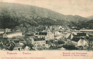 Trencsénteplic Kossuth and Simon street (fa)