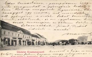 Erzsébetváros main square, shops (EK)