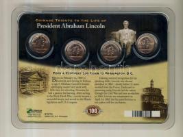USA 2009. 1c (4x) Lincoln cent évforduló szett T:1 USA 2009. 1 cent (4x) Lincoln cent anniversary set C:Unc