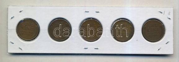 USA 1942S 1c + 1944S 1c + 1945S 1c + 1946S 1c + 1947S 1c T:2-,3
USA 1942S 1 cent + 1944S 1 cent + 19...