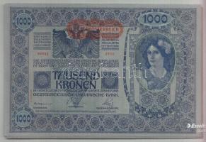1902. 1000K (2x) főtípus függőleges "Deutschösterreich" fny-sal / II. kiadás piros vízszin...
